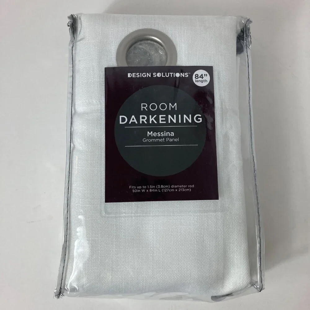 Design Solutions Room Darkening‎ Messina Grommet Panel White 50